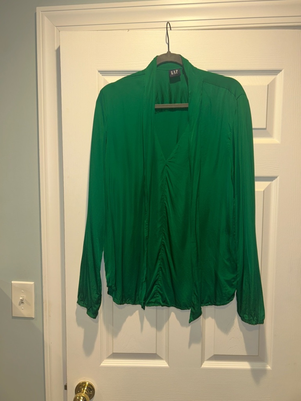 GAP Emerald Green Lightweight Draped Blouse